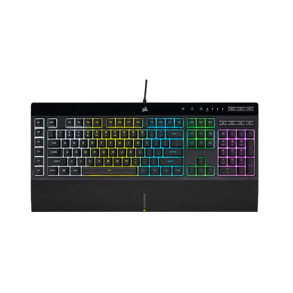 Corsair K55 RGB Pro 5-Zone RGB Gaming Keyboard with rubber dome keys – available in Qatar.