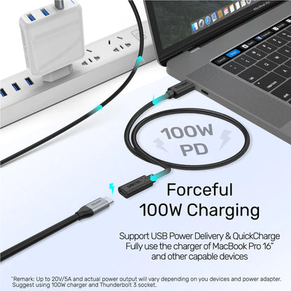 Unitek Full-Featured USB-C Extension Cable with 4K@60Hz, 100W Power Delivery and 10Gbps Data