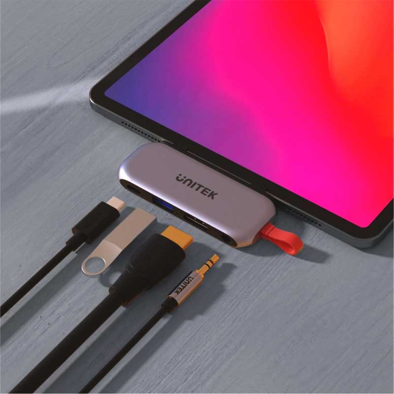 Unitek uHUB Q4 Lite 4-in-1 USB-C Hub for iPad Pro and Air with HDMI and 100W Power Delivery