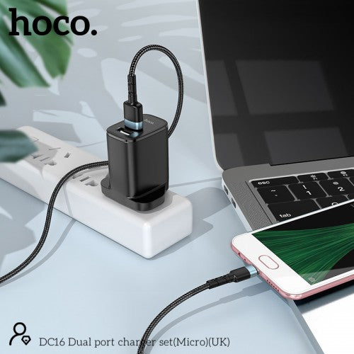 Hoco DC16 Dual Port Charger Set (Micro)