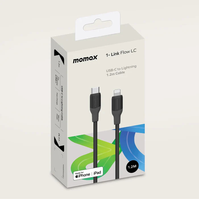 Momax 1-Link Flow LC USB-C to Lightning Cable 30W 1.2m Momax 1-Link Flow LC USB-C to Lightning Cable 30W 1.2m