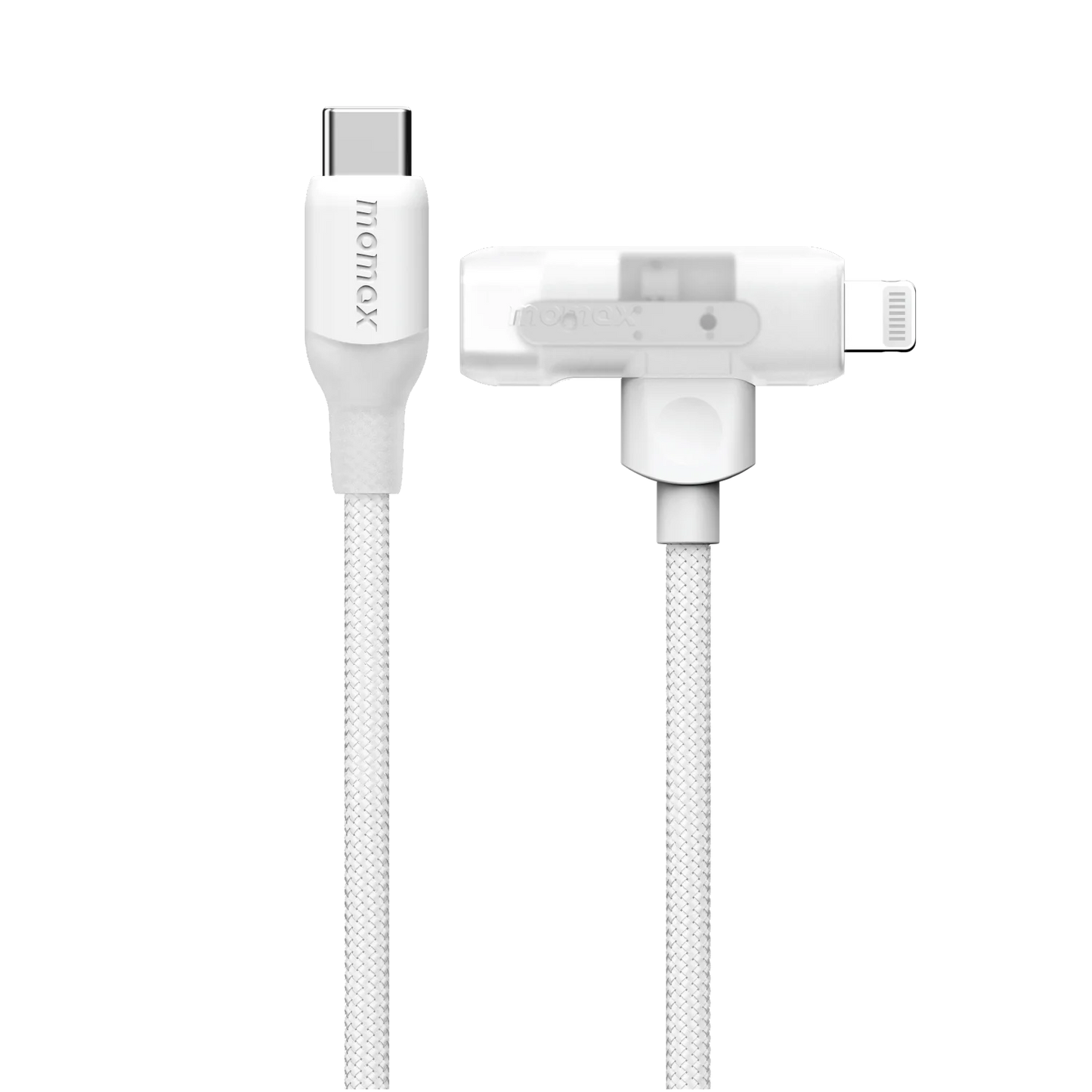 Momax 1-Link Flow Duo 2-in-1 USB-C To USB-C + Lightning Cable 1.5m white