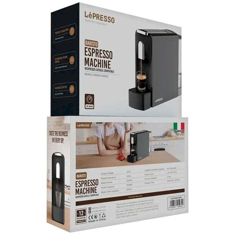 LePresso Baristo Espresso Machine | Black