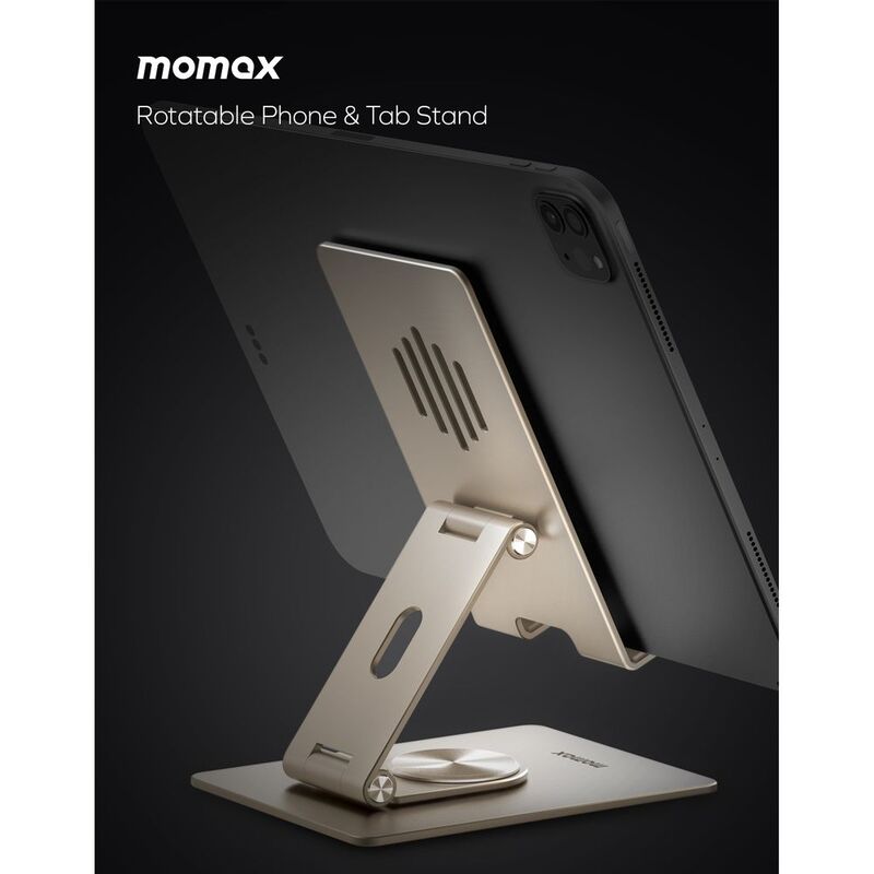 Momax Fold Stand Rotatable Phone and Tablet Stand - Titanium Chroma Momax Fold Stand Rotatable Phone and Tablet Stand - Titanium Chroma