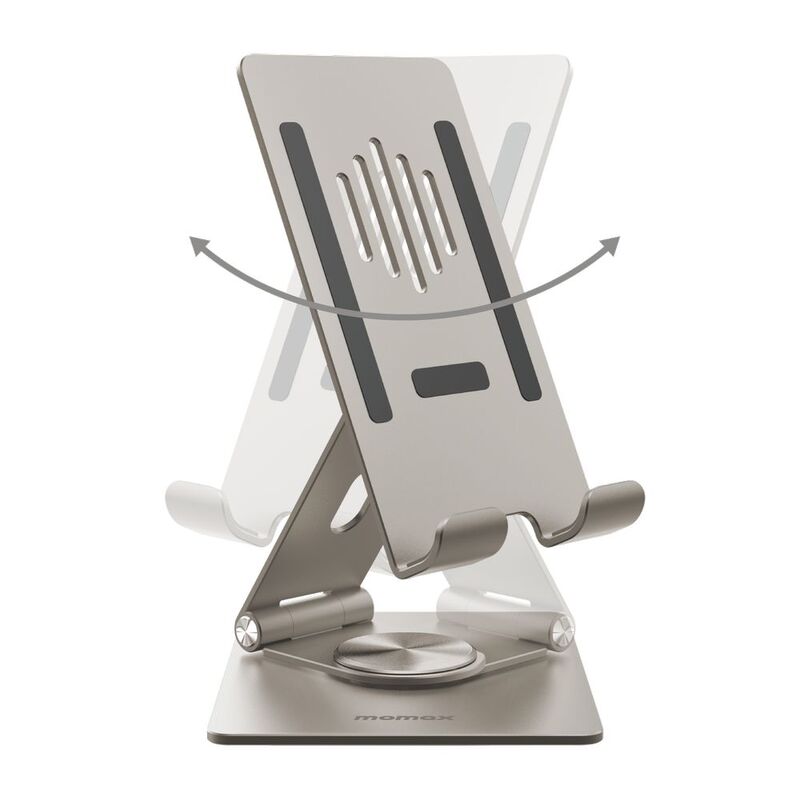 Momax Fold Stand Rotatable Phone and Tablet Stand - Titanium Chroma Momax Fold Stand Rotatable Phone and Tablet Stand - Titanium Chroma