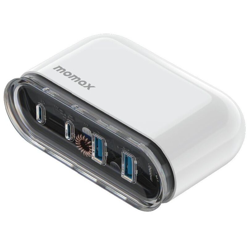 Momax 1-Charger Flow PD 80W 4-Port GaN Desktop Charger - White