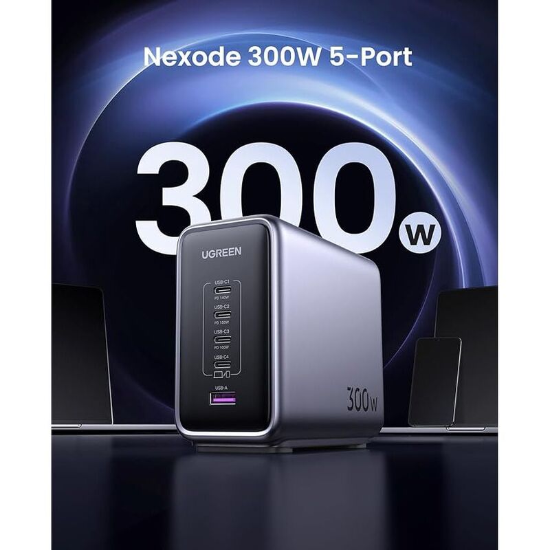 Ugreen Nexode 300W 5-Port PD GaN Fast Charger (UK)
