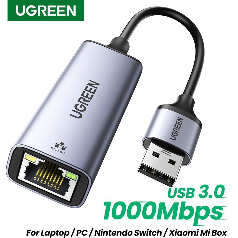 UGREEN USB 3.0 Gigabit Ethernet Network Adapter - Space Gray UGREEN USB 3.0 Gigabit Ethernet Network Adapter - Space Gray