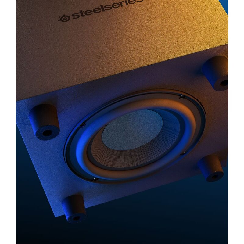 SteelSeries Arena 7 Illuminated Two-Way Gaming Speakers - UK Plug, Black (61542)