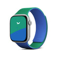 Moft Snap Duo Apple Watch Band Sapphire Blue and Oz Green – magnetic silicone dual-color strap for Apple Watch, available online in Doha, Qatar.