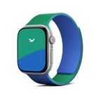 Moft Snap Duo Apple Watch Band Sapphire Blue and Oz Green – magnetic silicone dual-color strap for Apple Watch, available online in Doha, Qatar.