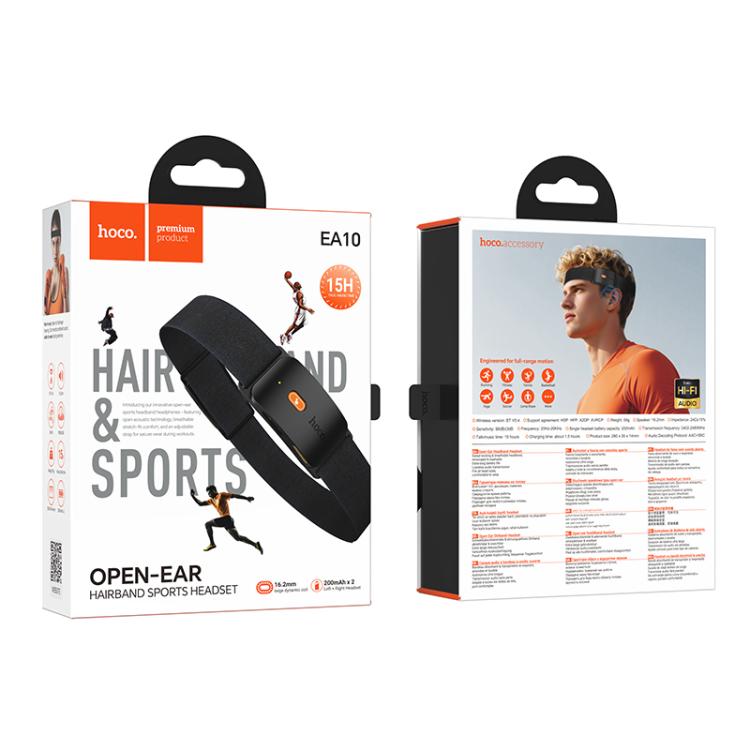 Hoco EA10 Energica Hairband Sport Bluetooth Earphone Black