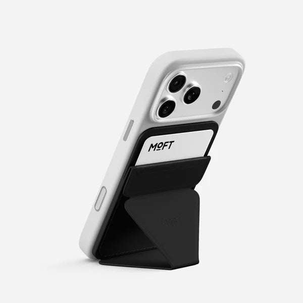 MOFT Trackable Snap-on Phone Stand & Wallet - Black