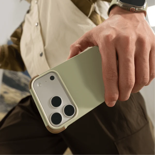 MOFT Color-Blocking Snap Phone Case for iPhone 18 Pro Khaki Green x Brownie