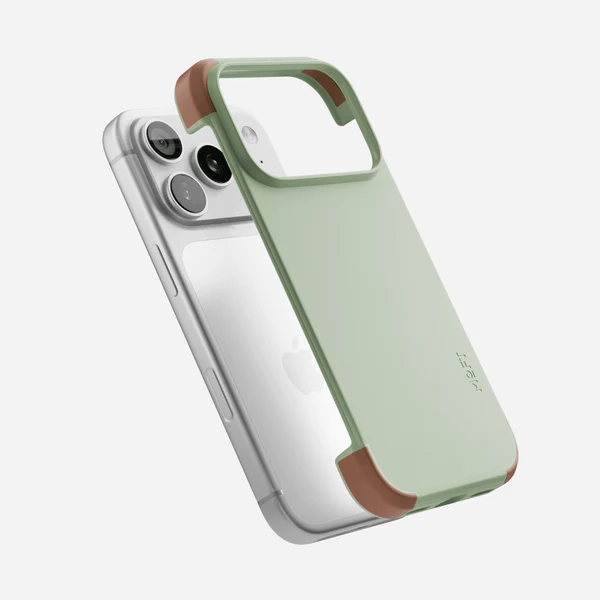 MOFT Color-Blocking Snap Phone Case for iPhone 18 Pro Khaki Green x Brownie