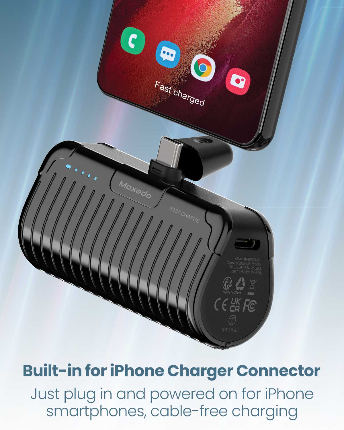 Moxedo Capsule 5000 mAh Mini Power Bank 20W Charger Built-in USB-C Connector with Kickstand (Black) Moxedo Capsule 5000 mAh Mini Power Bank 20W Charger Built-in USB-C Connector with Kickstand (Black)
