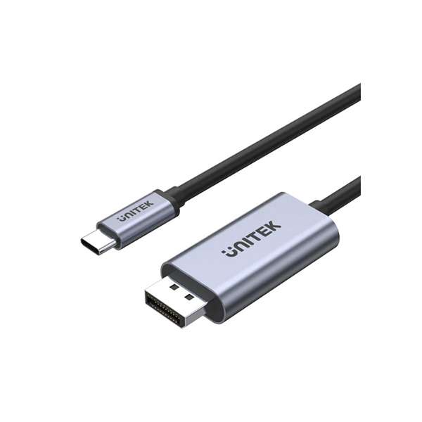 Unitek 2m USB-C to Display Port 1.2 Cable | 4K 60HZ | Aluminium-Alloy Housing | V1409A - Space Grey and Black Unitek 2m USB-C to Display Port 1.2 Cable | 4K 60HZ | Aluminium-Alloy Housing | V1409A - Space Grey and Black