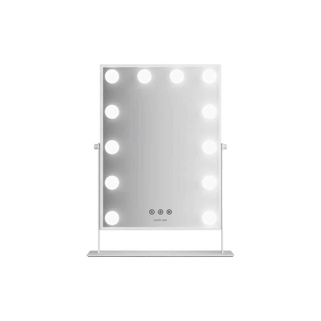 Green Lion Make Up Mirror Glam Shine Makeup Mirror 12 LED Lights Combo pack of 2- White