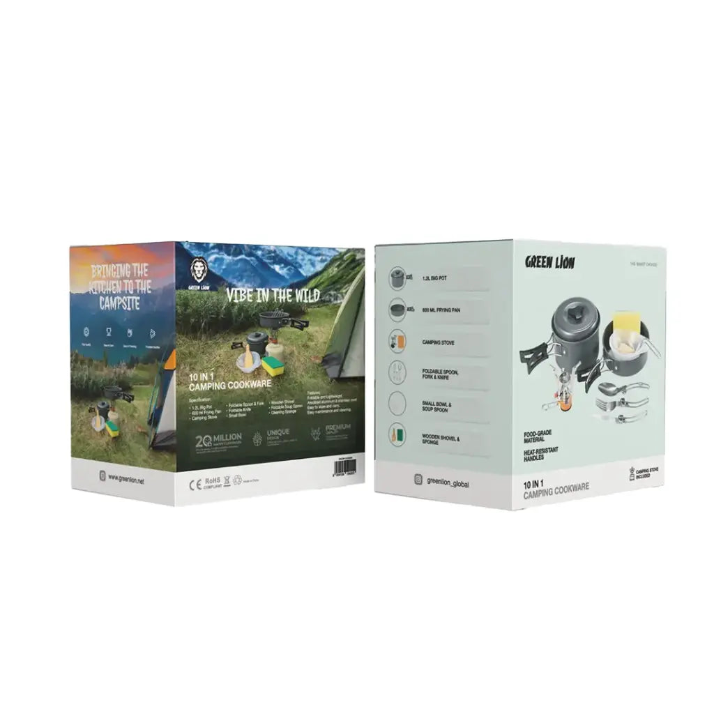 Green Lion 10 IN 1 Camping Cookware - Black Green Lion 10 IN 1 Camping Cookware - Black