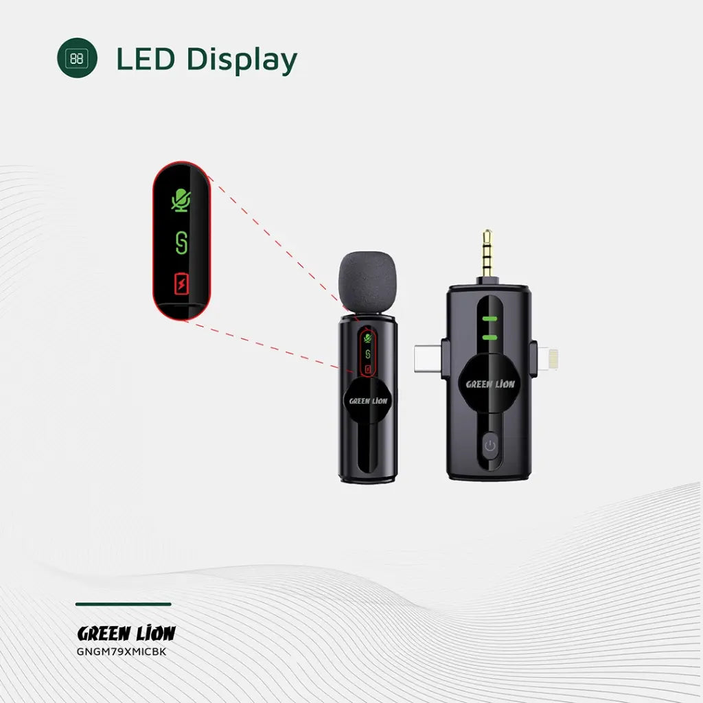 Green Lion 3 in 1 Noise Cancellation Microphone - Black Green Lion 3 in 1 Noise Cancellation Microphone - Black