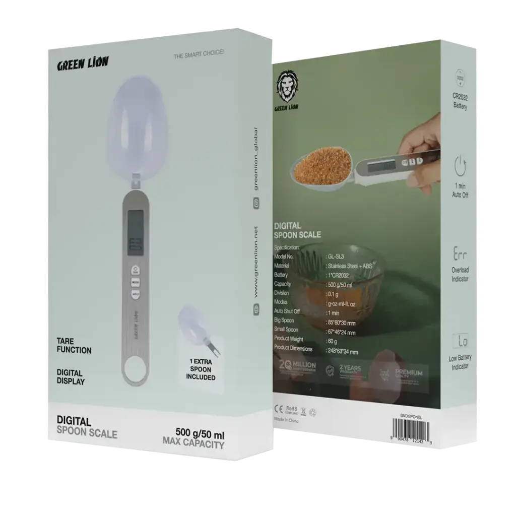 Green Lion Digital Spoon Scale with Precision Measurement Tare Function LCD Display and Extra Spoon Green Lion Digital Spoon Scale with Precision Measurement Tare Function LCD Display and Extra Spoon