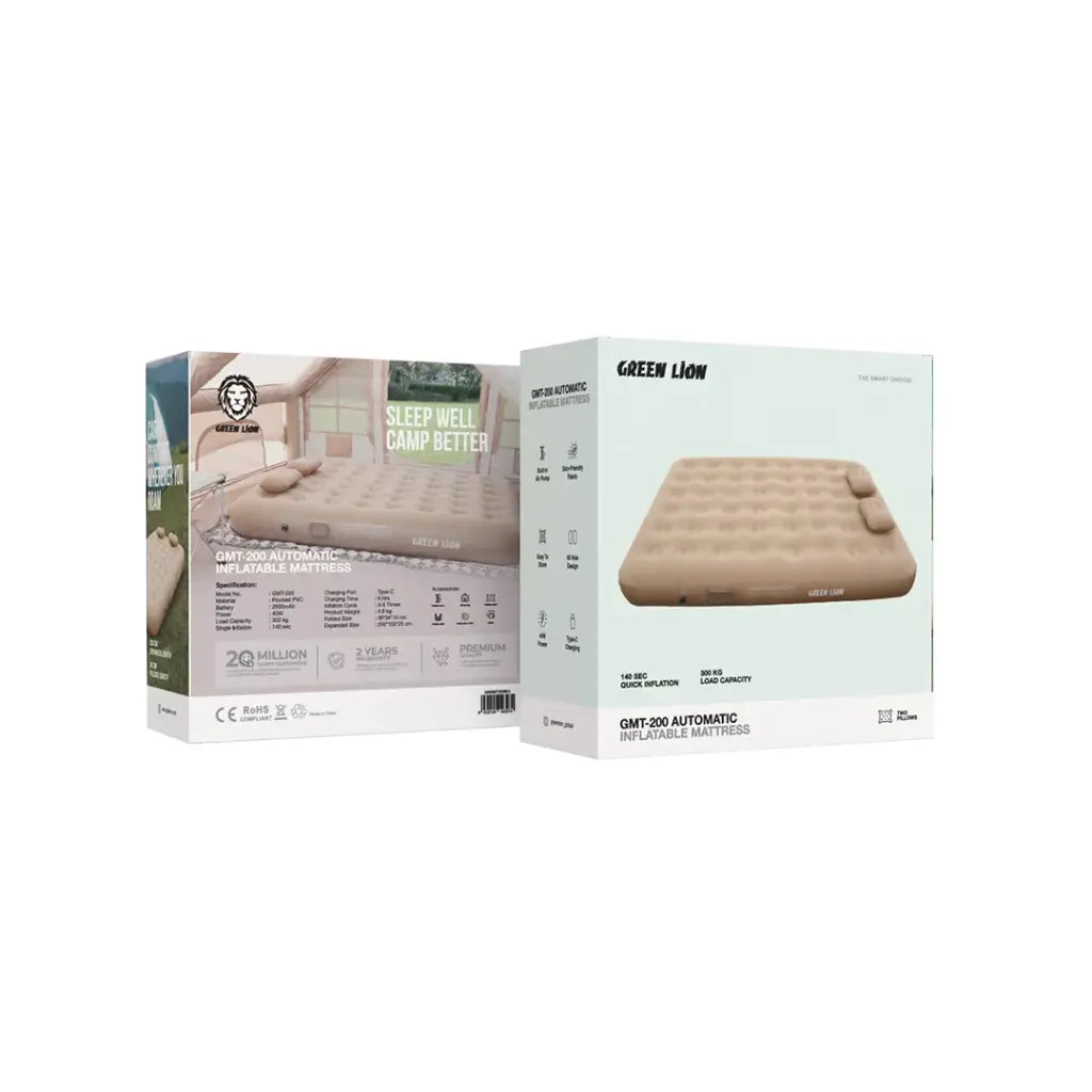 Green Lion Inflatable Mattress Automatic GMT-200 - Beige Green Lion Inflatable Mattress Automatic GMT-200 - Beige