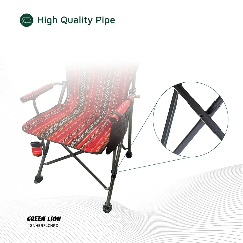 Green Lion Heritage Foldable Camping Chair - Red Green Lion Heritage Foldable Camping Chair - Red