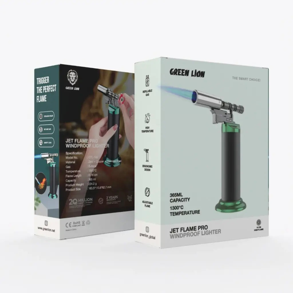 Green Lion Jet Flame Pro Windproof Lighter - Black Green Lion Jet Flame Pro Windproof Lighter - Black