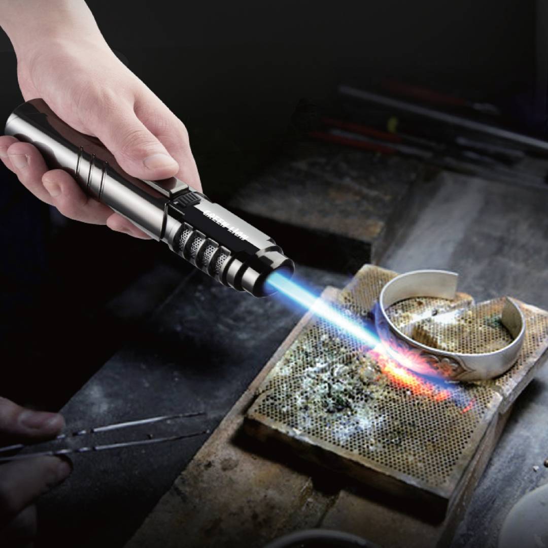 Green Lion Jet Flame Windproof Lighter - Silver Green Lion Jet Flame Windproof Lighter - Silver