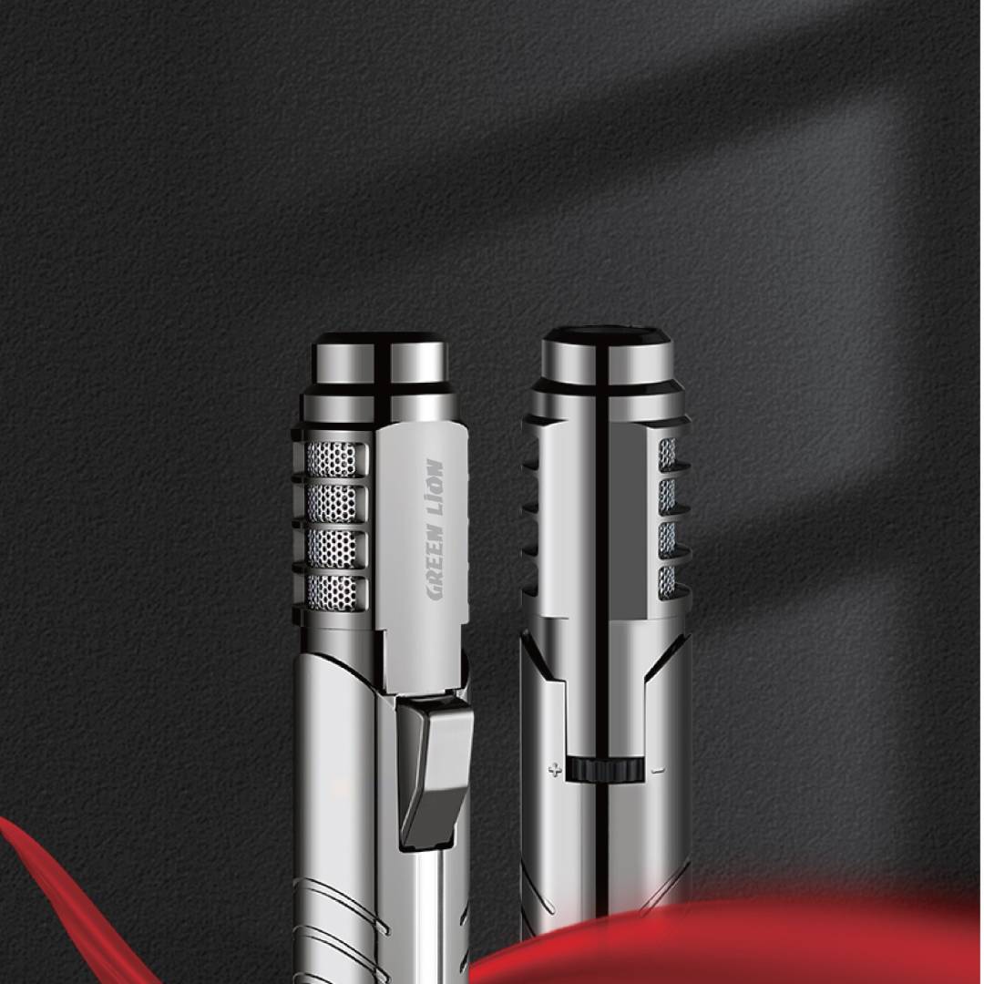 Green Lion Jet Flame Windproof Lighter - Silver Green Lion Jet Flame Windproof Lighter - Silver