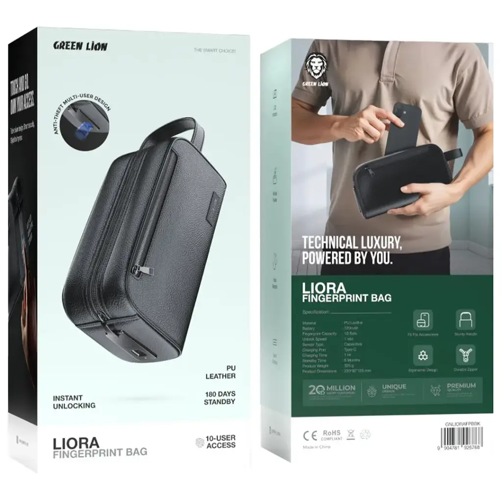 Green Lion Liora Fingerprint Bag - Black