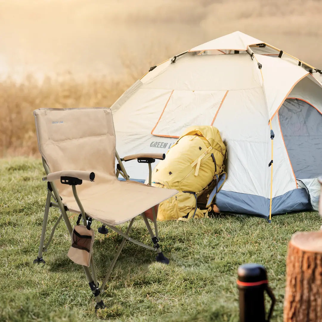 Green Lion Outdoor Camping Chair with Carrying Bag - Desert Sand