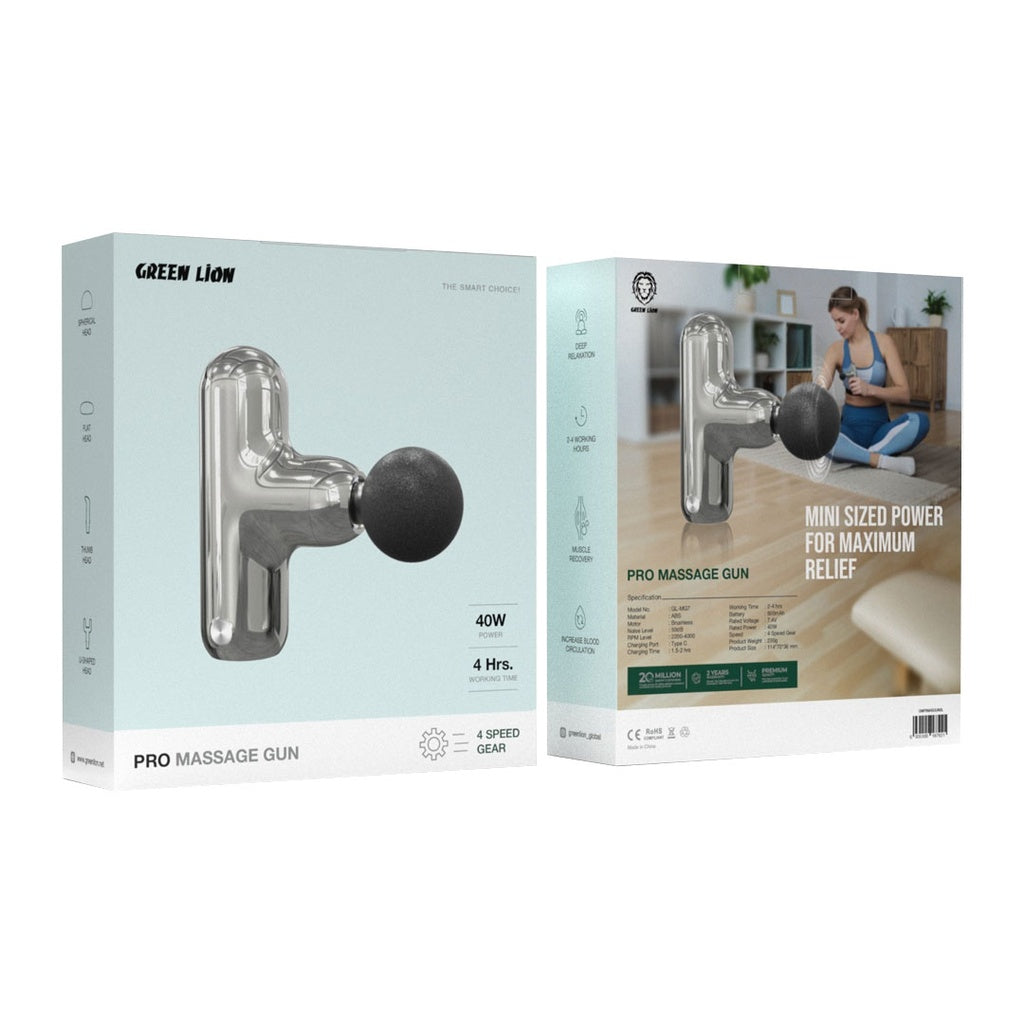 Green Lion Pro Massage Gun - Silver Green Lion Pro Massage Gun - Silver