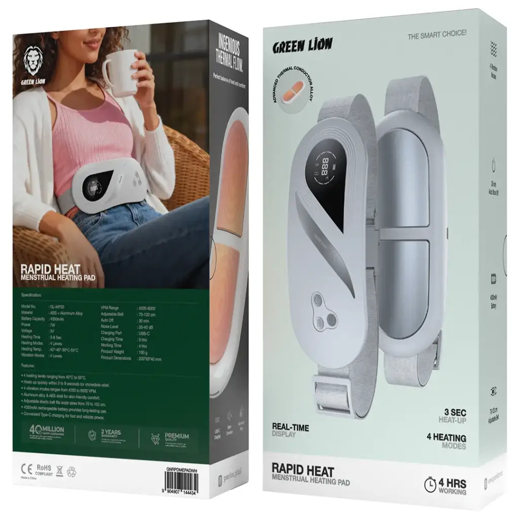 Green Lion Menstrual Heating Massager | White