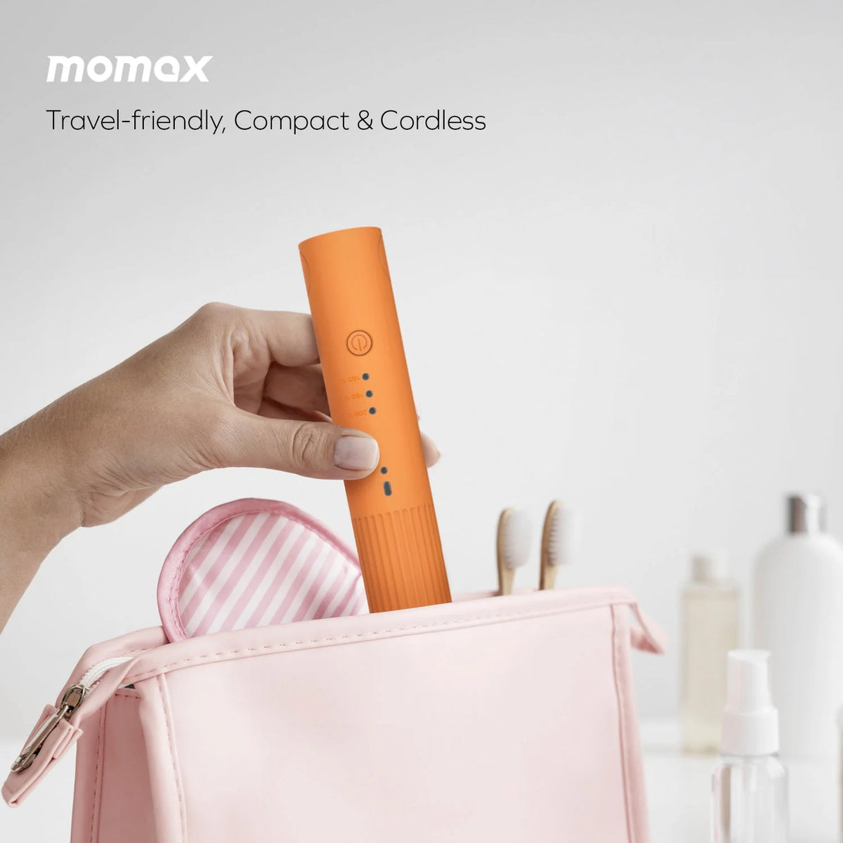 Momax 1-Care Styler Cordless Mini Hair Straightener White