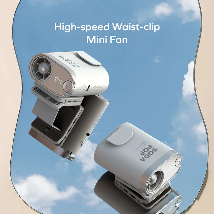 Momax 1°Go Clip High-Speed Waist-Clip Mini Fan - White