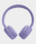 JBL T520 Wireless On-Ear Headphones with Mic – Purple – Stylish design and powerful sound, available in Doha, Qatar.
