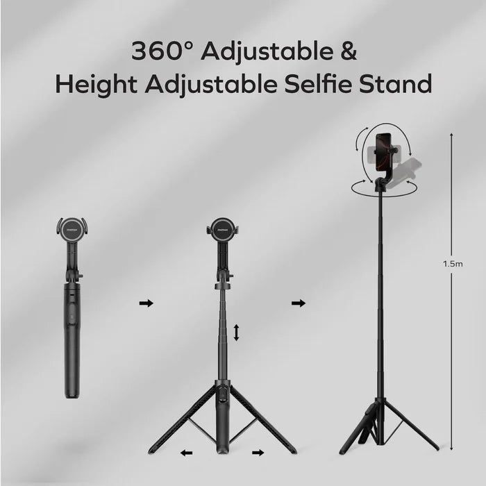 MOMAX 1-Snap Pole Magnetic Tripod Selfie Stick with Wireless Remote