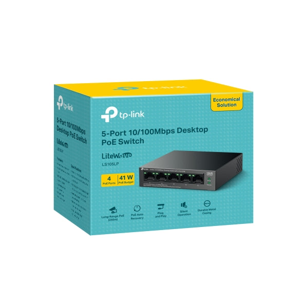 LS105LP New 5-Port 10/100Mbps Desktop Switch with 4-Port PoE LS105LP New 5-Port 10/100Mbps Desktop Switch with 4-Port PoE
