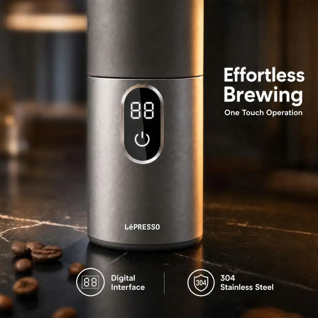 LePresso MokaRise Electric Moka Maker with Car & Home Power | Silver