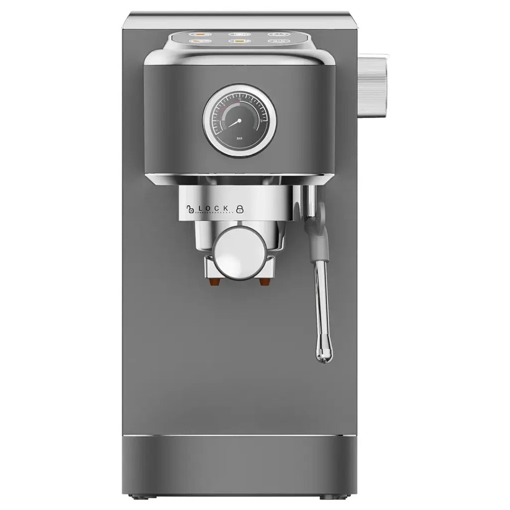 LePresso Caffè Virtuoso 20-Bar Espresso Maker with Frother & Pressure Gauge | Grey