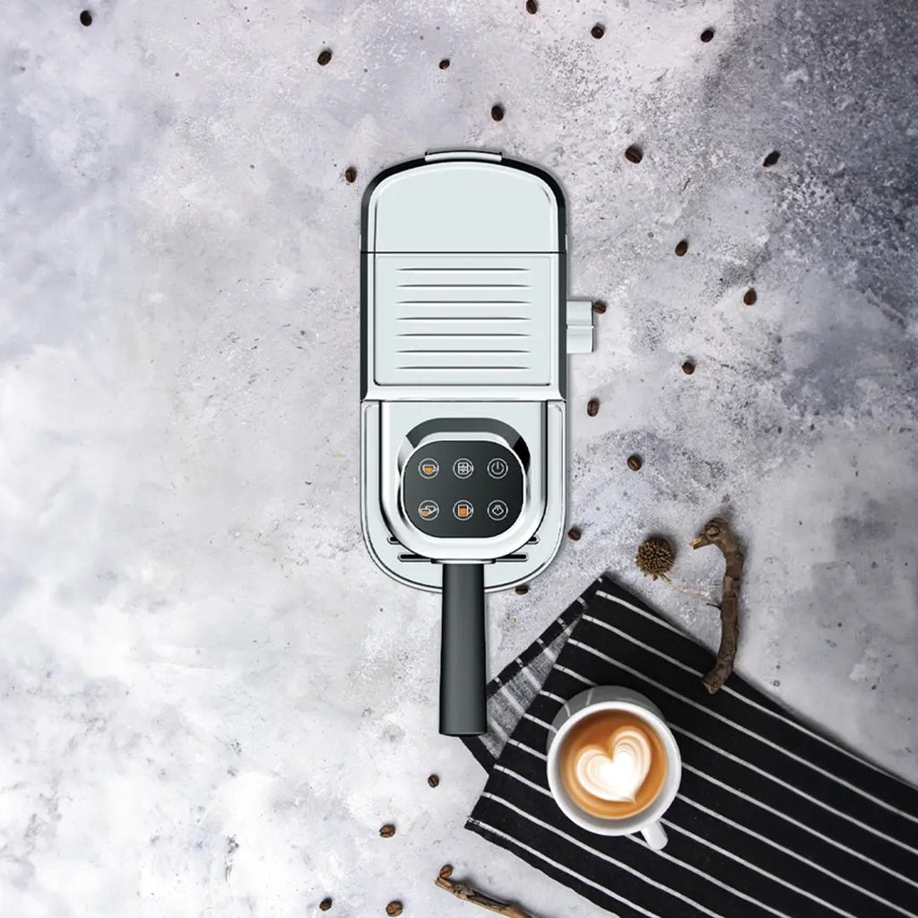 LePresso Caffè Virtuoso 20-Bar Espresso Maker with Frother & Pressure Gauge | Grey
