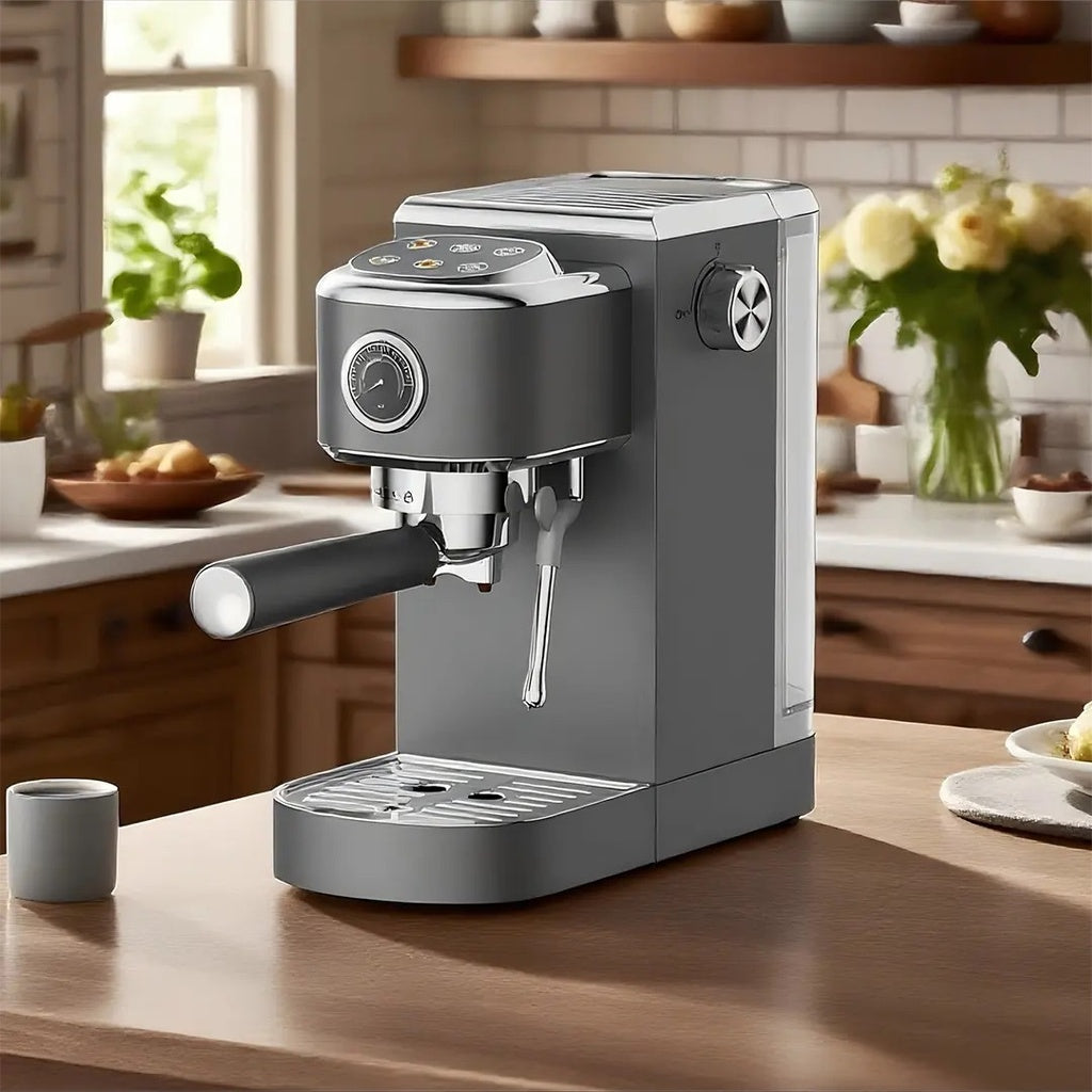 LePresso Caffè Virtuoso 20-Bar Espresso Maker with Frother & Pressure Gauge | Grey