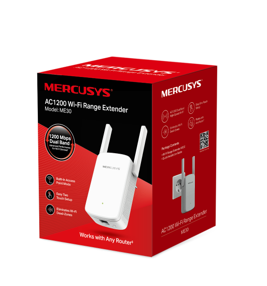 Mercusys AC1200 Wi-Fi Range ExtenderME30 Mercusys AC1200 Wi-Fi Range ExtenderME30