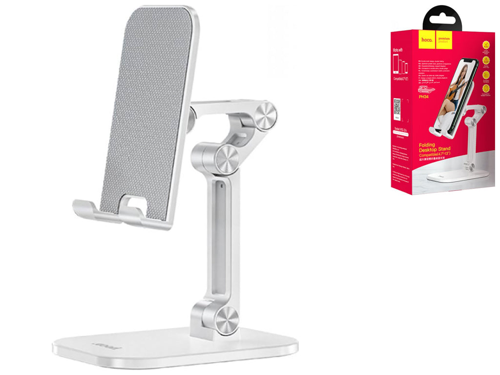 Hoco PH34 Excellent Double Folding Desktop Stand for Smartphones & Tablets - White