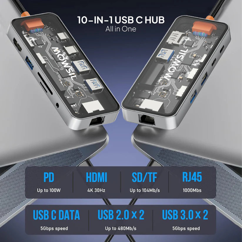Mowsil 10-in-1 USB-C Hub