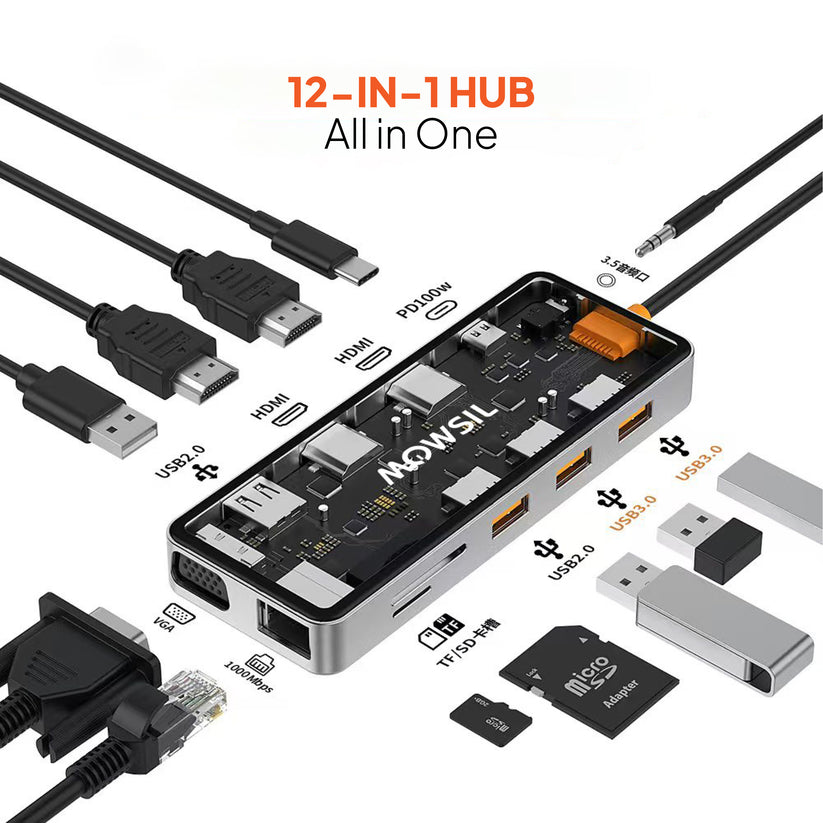 Mowsil 12-in-1 USB-C Hub