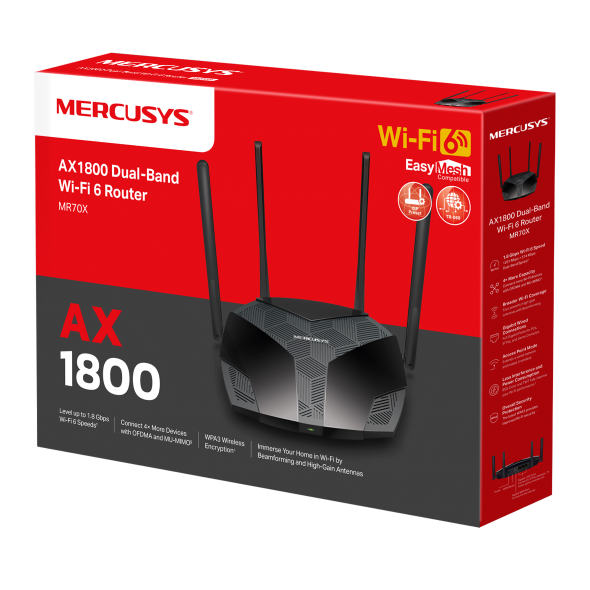Mercusys AX1800 Dual-Band WiFi 6 Router Mercusys AX1800 Dual-Band WiFi 6 Router