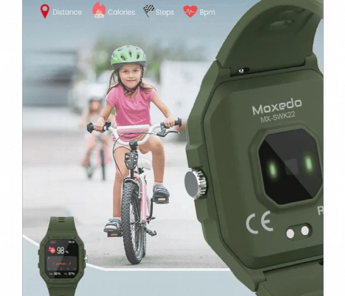 Moxedo Junior Smart Watch for Kids (MX-SWK22-GR) - Army Green Moxedo Junior Smart Watch for Kids (MX-SWK22-GR) - Army Green