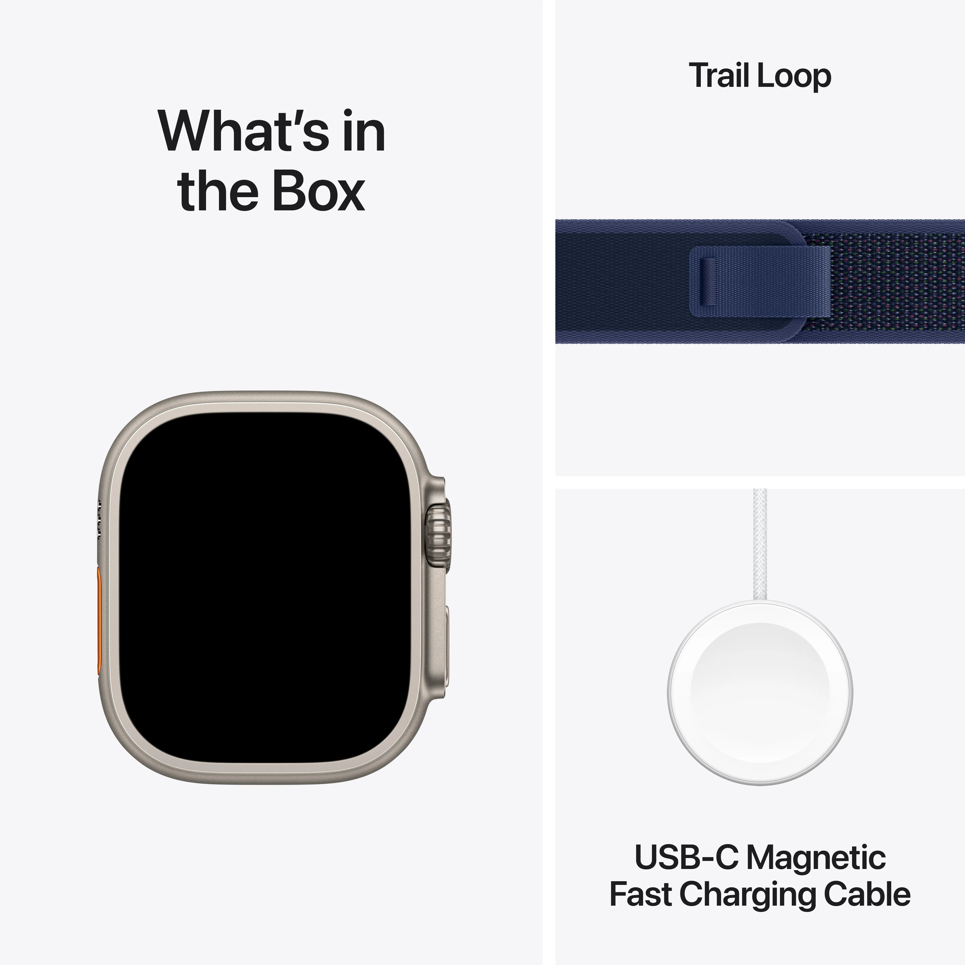 Apple Watch Ultra 2 GPS + Cellular 49mm Natural Titanium Case With Blue Trail Loop S/M